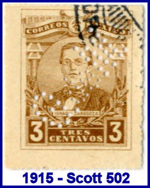 Michoacan 1915 perfin